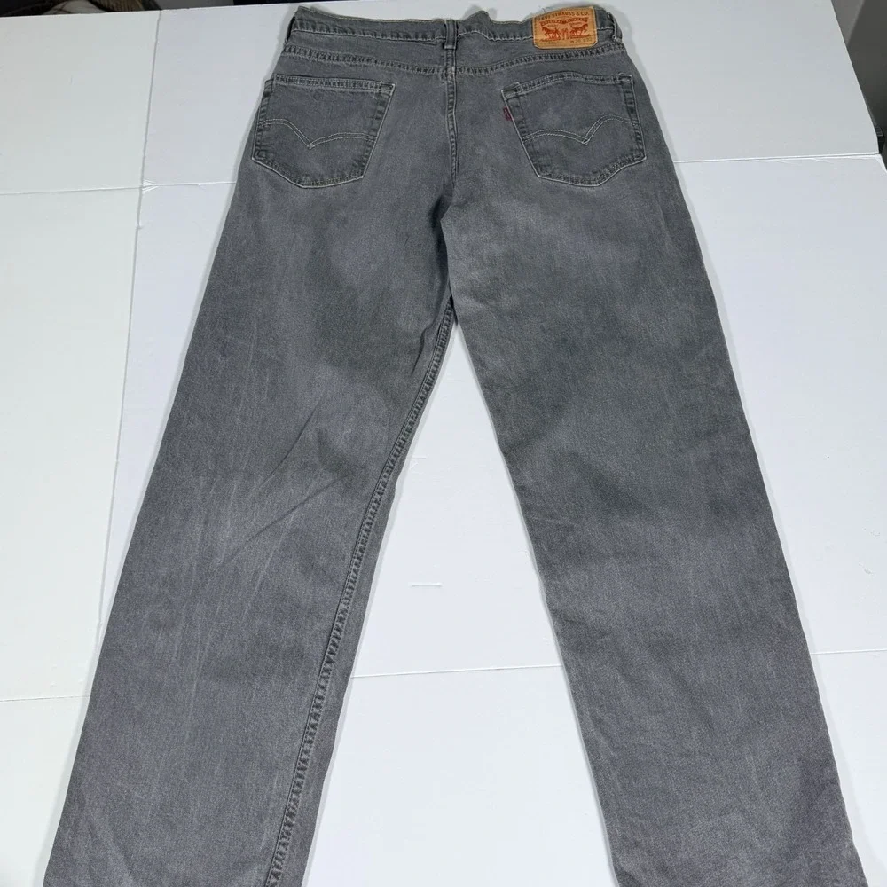 Levi's 550 Jeans Mens 36x32 Dark Gray Denim Cotton Stretch Straight Relaxed Fit